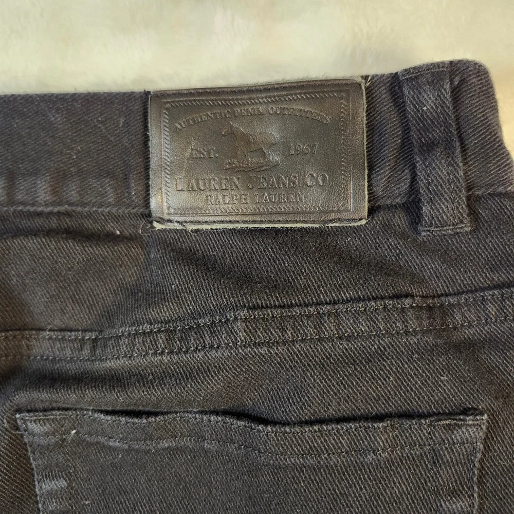 Lauren Ralph Lauren Jeans Women 8 Black Excellent Floral‎ Embroidered Bootcut